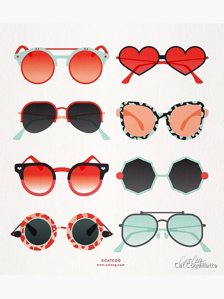 Sunglasses Collection – Red & Mint Palette by catcoq