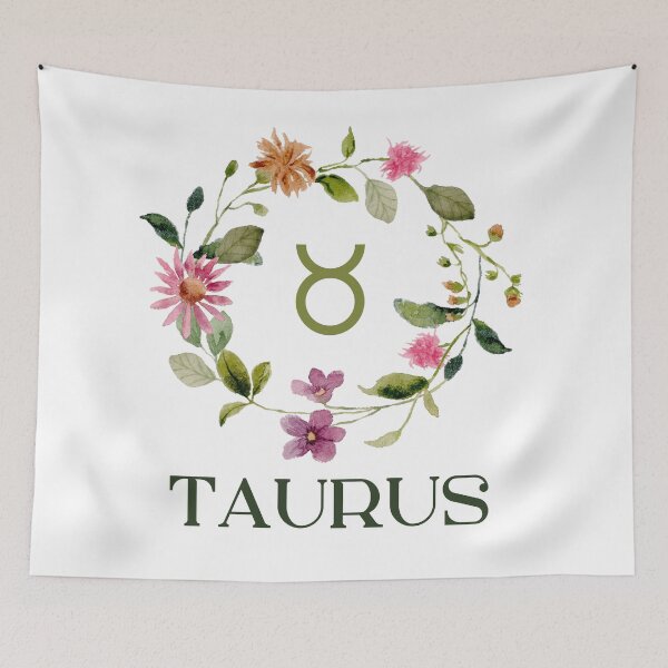 Item preview, Floral Border Taurus Zodiac designed and sold by Hellofriendco.