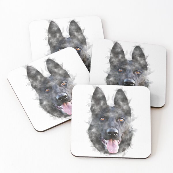 Item preview, Black German Shepherd Watercolour Artwork designed and sold by Typeglyphs.