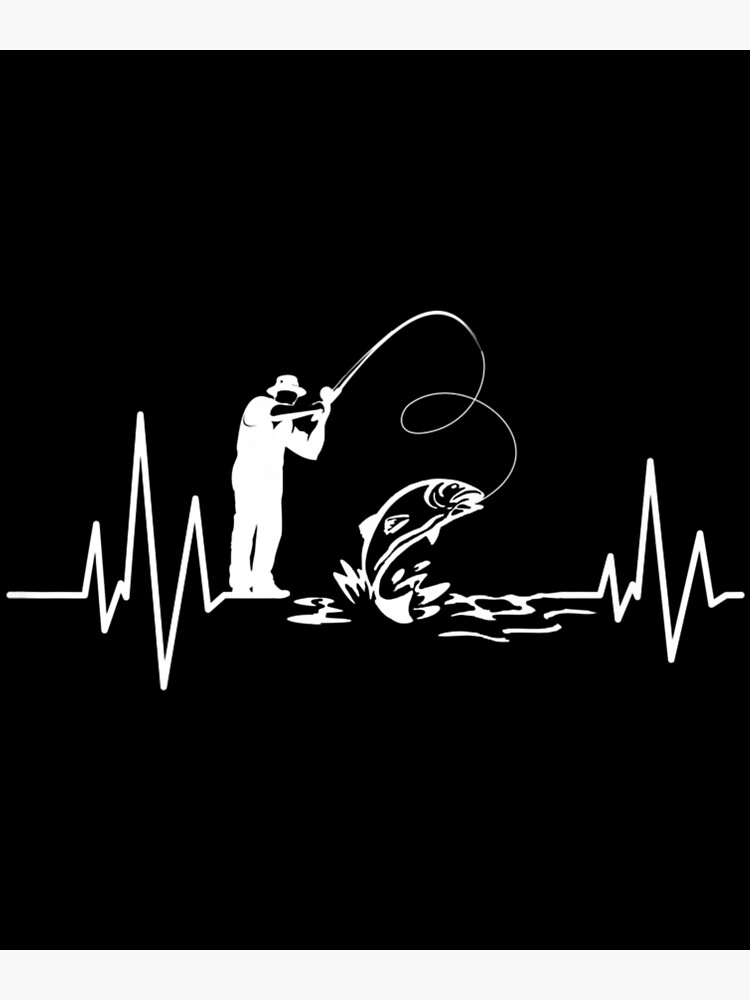 "Fly Fishing Heartbeat Fish Ekg Trout Fishing Heartbeat" Poster for