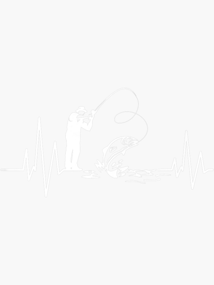 "Fly Fishing Heartbeat Fish Ekg Trout Fishing Heartbeat" Sticker for