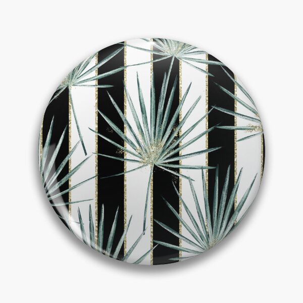 Item preview, Palm leaves on black and white stripes glittered designed and sold by Elena Ivan - Papadopoulou.