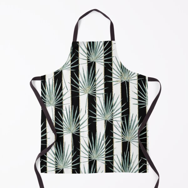 Item preview, Palm leaves on black and white stripes glittered designed and sold by Elena Ivan - Papadopoulou.