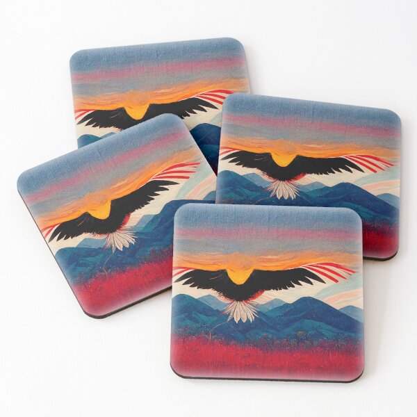 Item preview, American eagle flying over hills designed and sold by patriart.