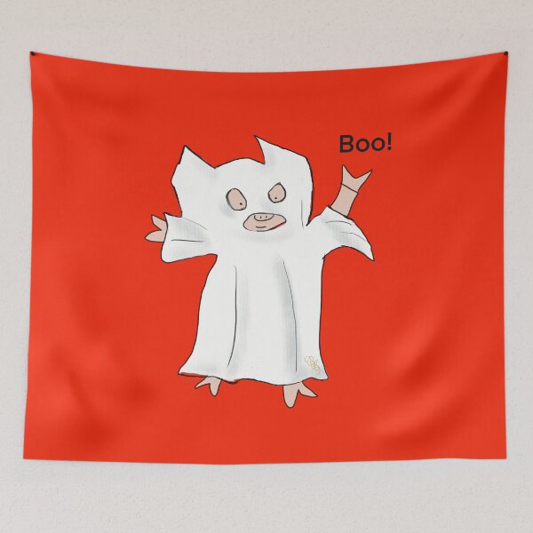 Item preview, Halloween Ghost. Cute pig in fancy dress, orange. Halloween designed and sold by PiggingJapan.