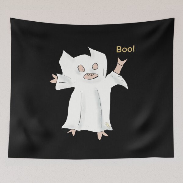 Item preview, Halloween Ghost. Cute pig in fancy dress, black. Halloween designed and sold by PiggingJapan.