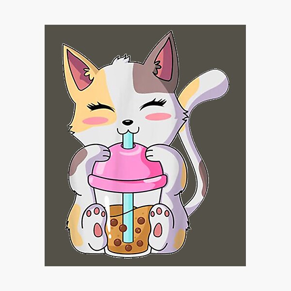 Cat Boba Tea Bubble Tea Anime Kawaii Japanese Girls Teenager 2