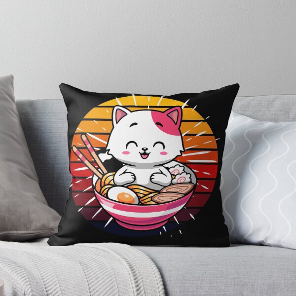 Item preview, Funny Cute Cats eats Noodles Ramen Kawaii Anime Japanese designed and sold by Mac Store.