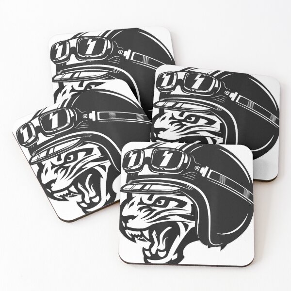 Artikelvorschau, Tiger trägt Motorradhelm entworfen und verkauft von thesmokeydogs.