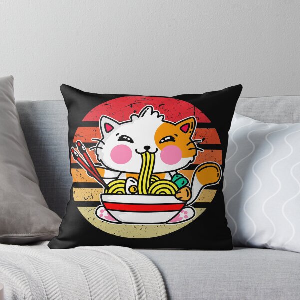 Item preview, Funny Cute Cats eats Noodles Ramen Kawaii Anime Japanese designed and sold by Mac Store.