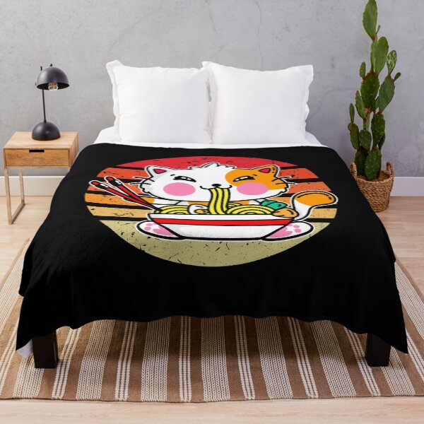 Item preview, Funny Cute Cats eats Noodles Ramen Kawaii Anime Japanese designed and sold by Mac Store.