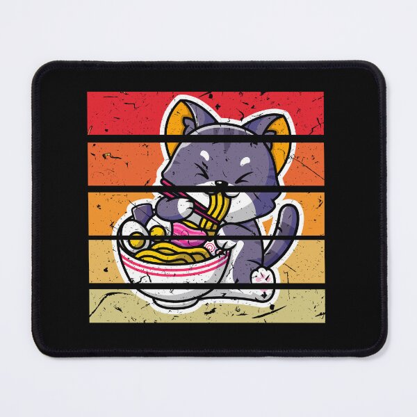 Item preview, Funny Cute Cats eats Noodles Ramen Kawaii Anime Japanese designed and sold by Mac Store.