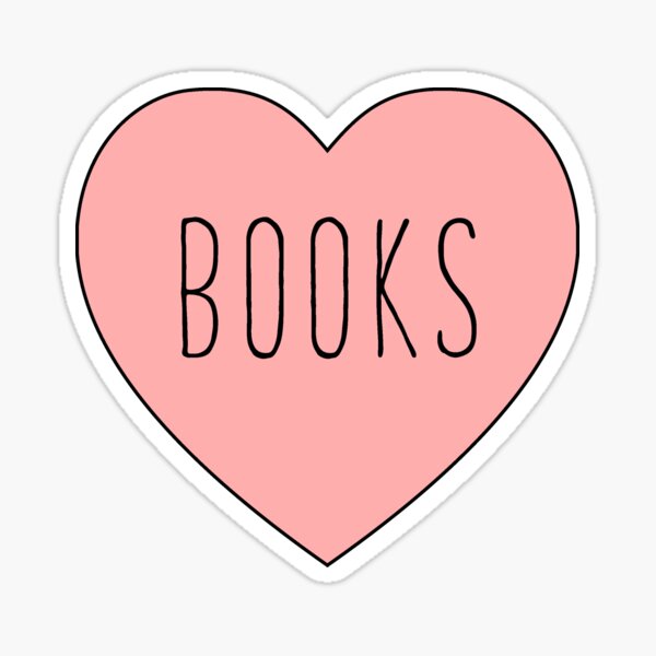 I Love Books Heart Sticker