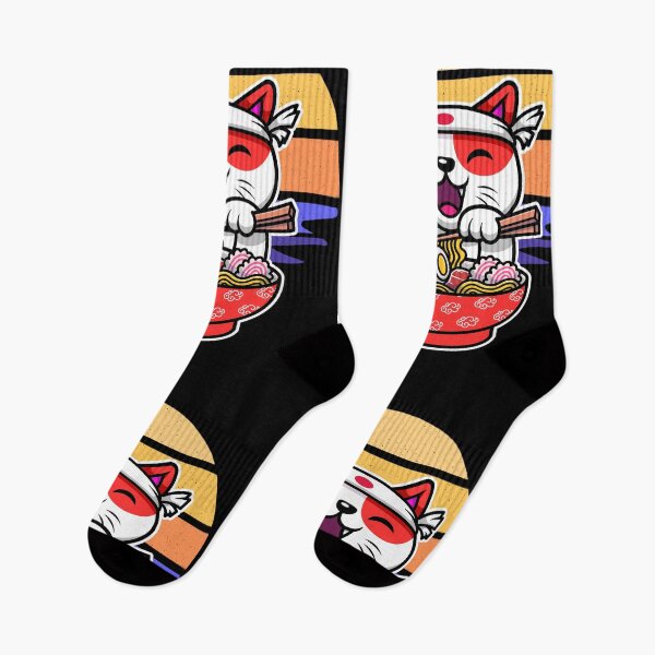 Item preview, Funny Cute Cats eats Noodles Ramen Kawaii Anime Japanese designed and sold by Mac Store.