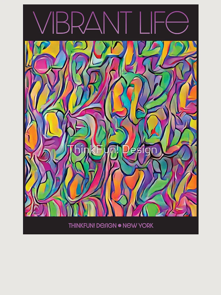 Thumbnail 6 von 6, Premium Oversized Pullover, Vibrant Life Abstract Digital Paintings designt und verkauft von ThinkFun! Design.