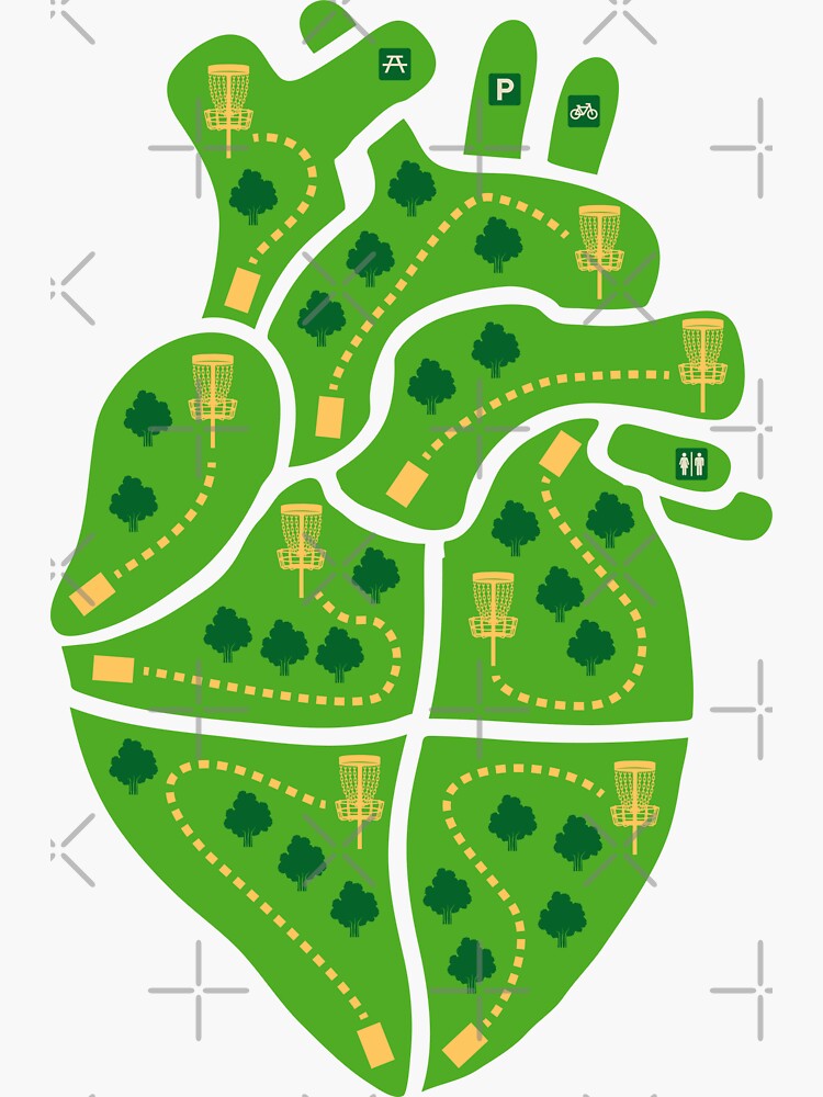 "Disc Golf Course Map Anatomical Heart Funny Halloween" Sticker for Sale by GrandeDuc Redbubble