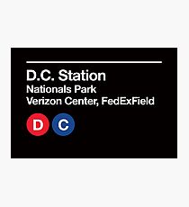 Washington D.C. Pro Sports Subway Sign Photographic Print