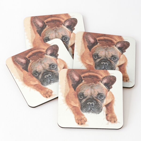 Item preview, Super Cute Brown French Bulldog - Custom Pet Portrait Art Studio designed and sold by Custom Pet Portrait Art Studio.