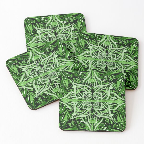 Item preview, Fluid Art Design - Marble Technique Mandala Digital Pattern Green designed and sold by AussieMuma.