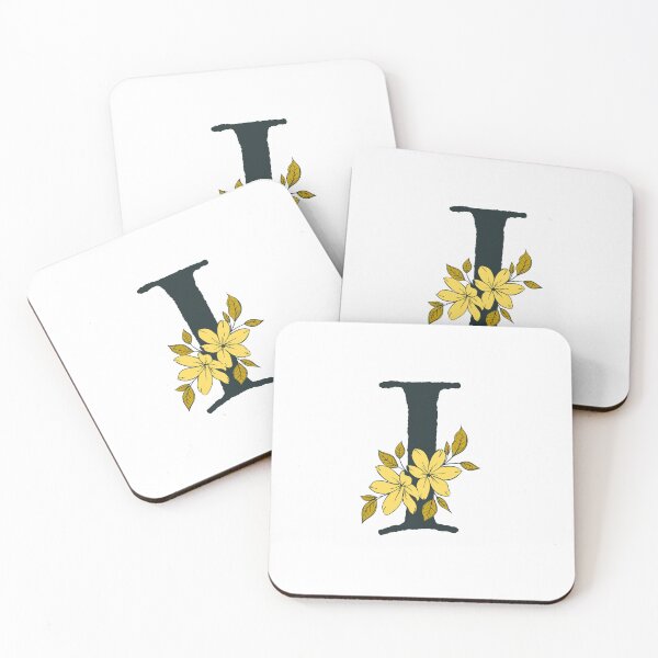 Item preview, Yellow floral I monogram designed and sold by Coffee Lifestyle.