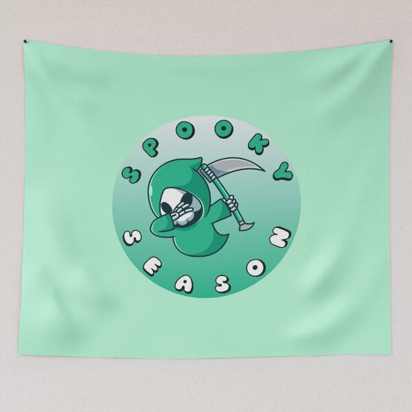 Item preview, SPOOKY SEASON Grim Reaper Turquoise White designed and sold by everything4eva.