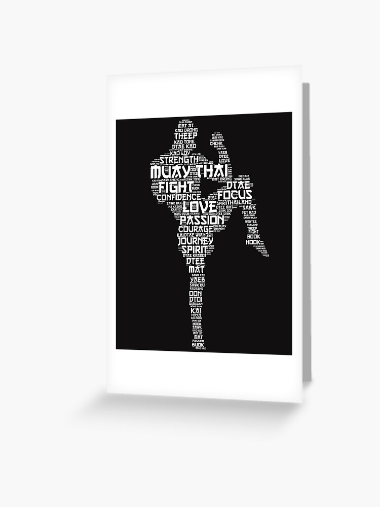 Muay Thai Words Greeting Card By Phoenix23 Redbubble