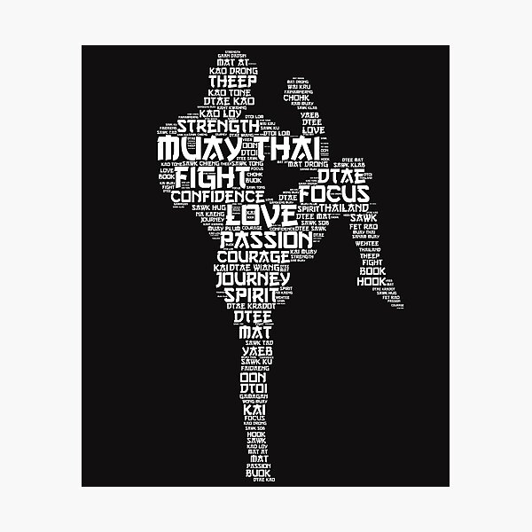Muay Thai Words Photographic Print