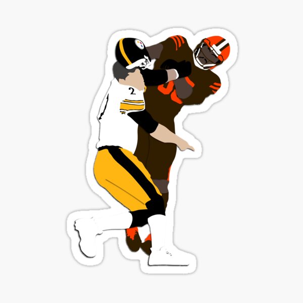 Cleveland Browns STICKER Myles Garrett Fans only Pittsburgh Sucks Helmet  Cartoon