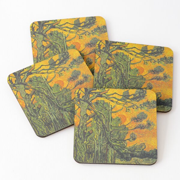 Item preview, Pine Trees against a Red Sky with Setting Sun - Vincent van Gogh designed and sold by SimpleJoyStyle.