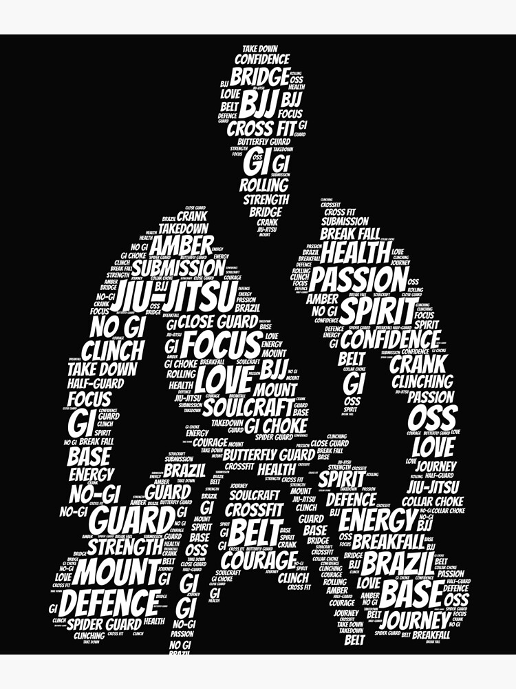 Jiu Jitsu Words Premium Matte Vertical Poster