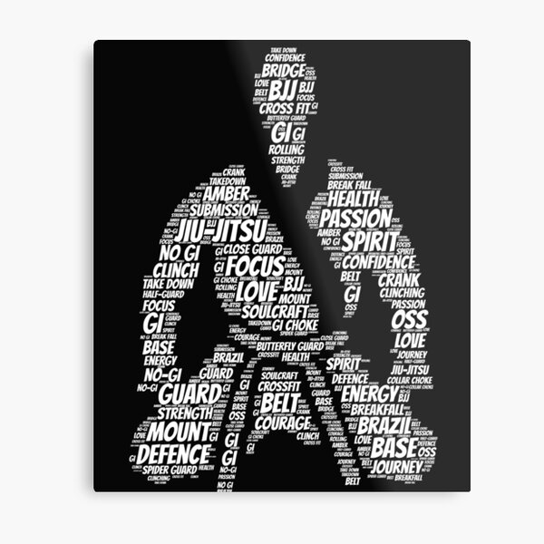 Jiu Jitsu Words Metal Print