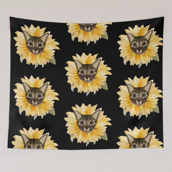 Item preview, Sunflower Cat designed and sold by TheMerchPeddler.
