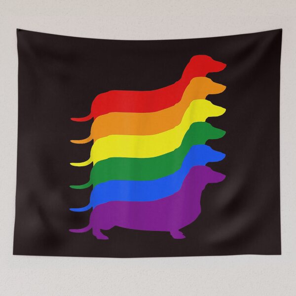 Item preview, Gay Pride Dachshund LGBT Rainbow Flag Awareness  designed and sold by STUARTPETERS.