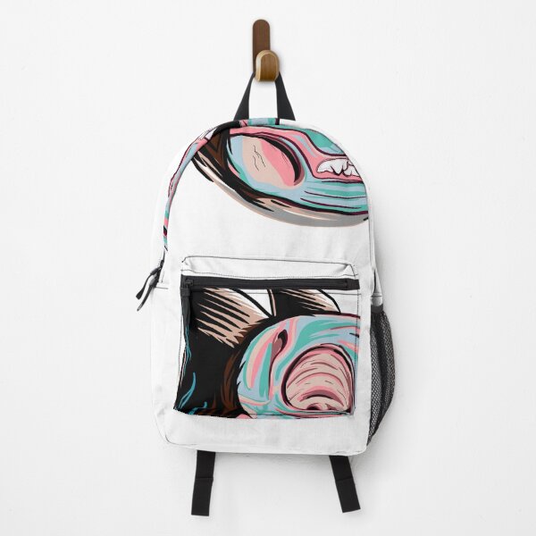 Item preview, Cat skull illustration pink, blue green designed and sold by Colonels Basement.
