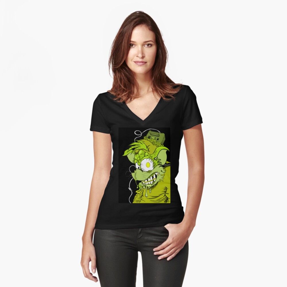 Item preview, Fitted V-Neck T-Shirt designed and sold by Skinrash.