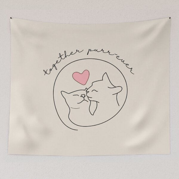 Item preview, Cat Couple - Together Purrever designed and sold by TheMerchPeddler.