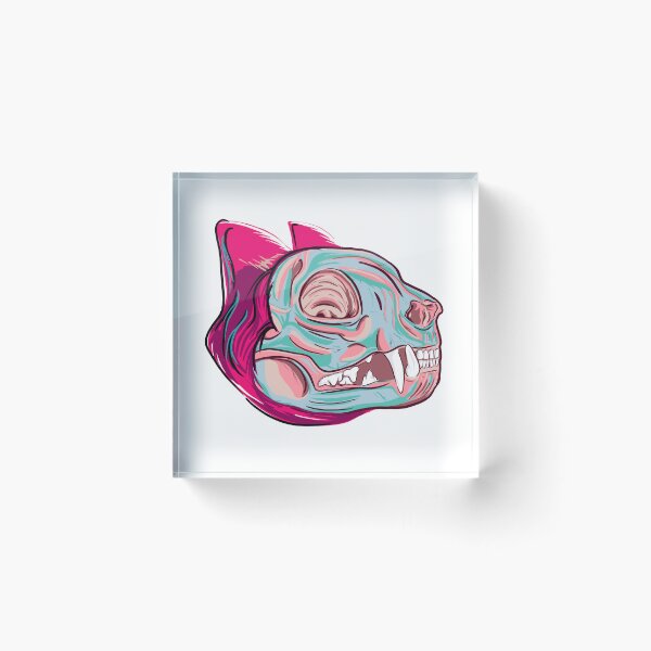 Item preview, Bright pink cat skull designed and sold by Colonels  Basement.