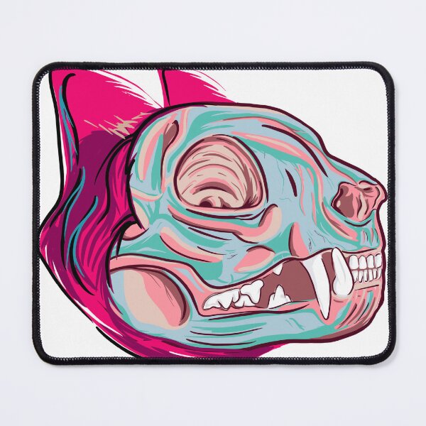 Item preview, Bright pink cat skull designed and sold by Colonels Basement.