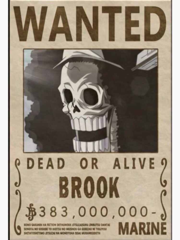 Brooks New Wanted Brook One Piece New Wanted Poster Sticker For Sale By Maikeshelby Redbubble