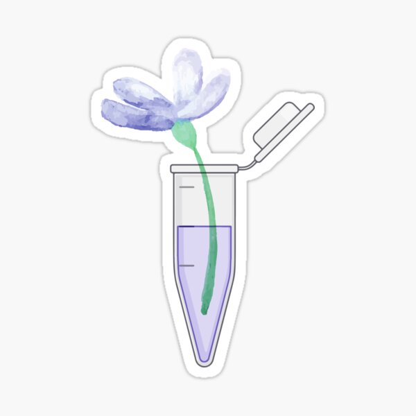 "Aesthetic flower in centrifuge tube lab eppendorf tube" Sticker for