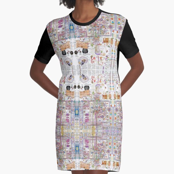 Artistic fantasy on the theme of visualization of high-tech science of the brain Graphic T-Shirt Dress