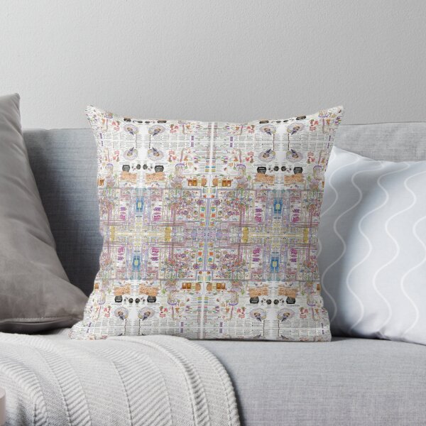 Magical artistic fantasy on the theme of high-tech brain science visualization Throw Pillow