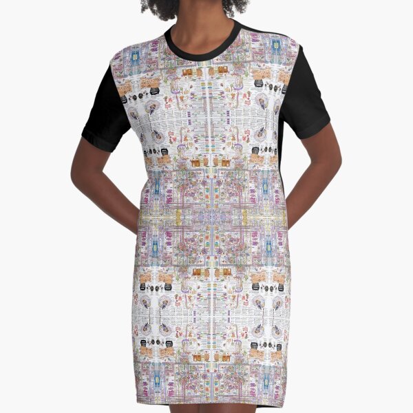Magical artistic fantasy on the theme of high-tech brain science visualization Graphic T-Shirt Dress