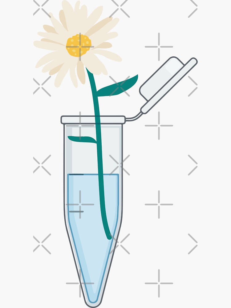 "Aesthetic flower in centrifuge tube lab eppendorf tube" Sticker for