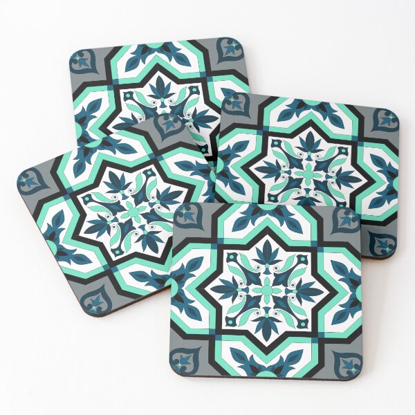 Item preview, Green Geometric Tiles Seamless Repeat Pattern designed and sold by SemDesigns1.