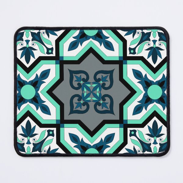 Item preview, Green Geometric Tiles Seamless Repeat Pattern designed and sold by SemDesigns1.