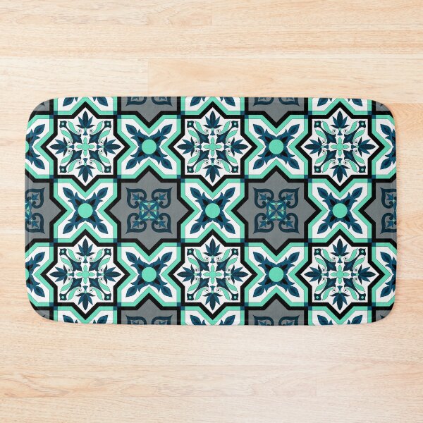 Item preview, Green Geometric Tiles Seamless Repeat Pattern designed and sold by SemDesigns1.