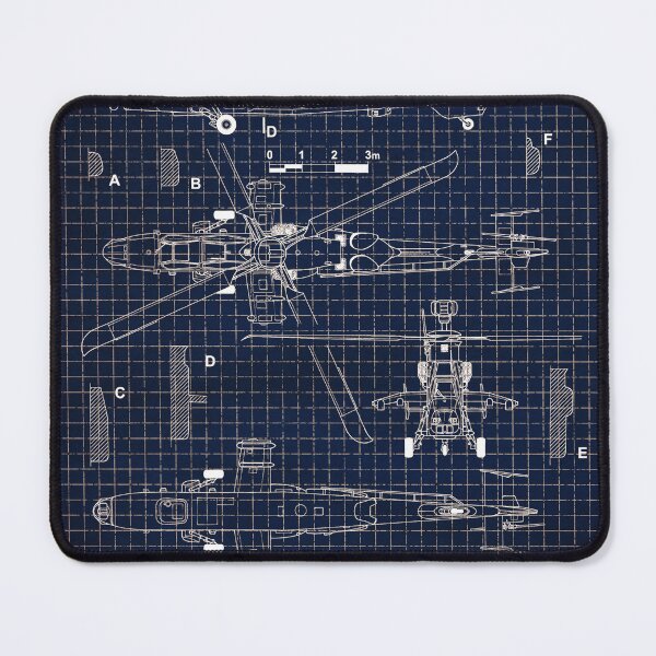 Item preview, The Eurocopter Tiger Blueprint Design - blue designed and sold by avionbubble.