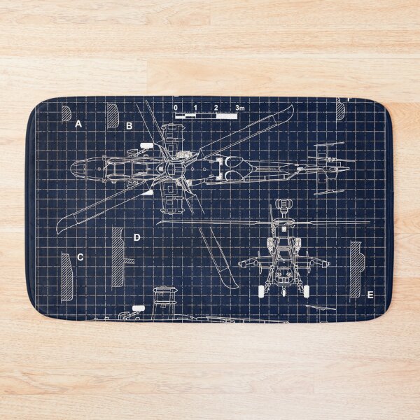 Item preview, The Eurocopter Tiger Blueprint Design - blue designed and sold by avionbubble.