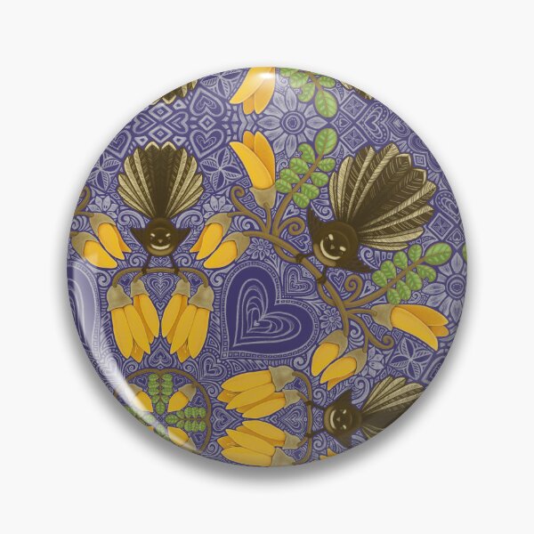 Item preview, Fantail & Kowhai - indigo designed and sold by AprilAppleArt.